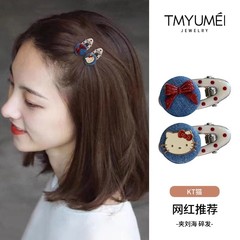 新商品の猫の蝶結びのカモの口は甘美な少女の心の前髪のサイドを挟みます。