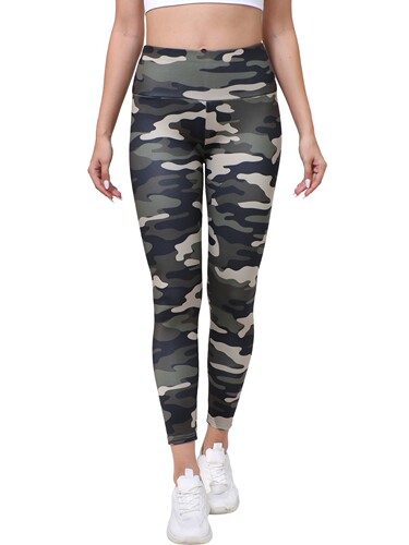 Cross-border autumn and winter fleece camo yoga pants, European and American style, sports outdoor, vogue peach butt high-waist fitness pants for women