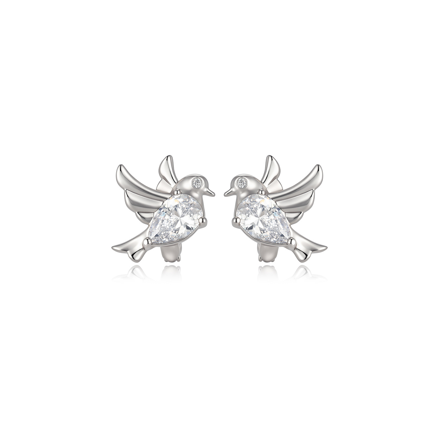 Xuping estilo simple nicho de diseño de pájaro auriculares aleación de cobre chapado blanco europa y americana auriculares transfronterizos al por mayor mujeres