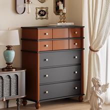 中古复古法式七斗柜美式风格家用储物柜客厅卧室墙边立柜收纳柜子