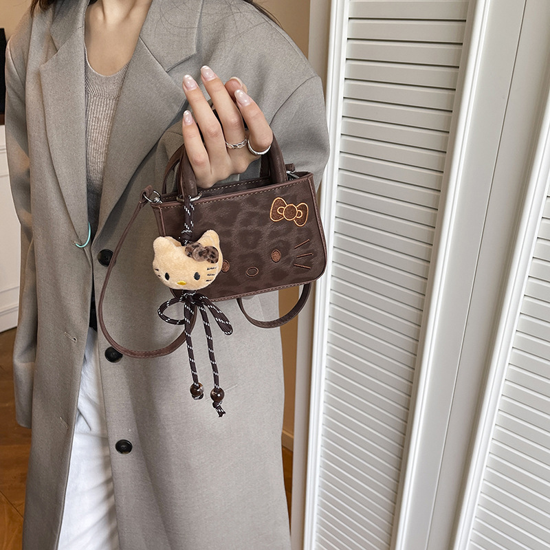 New Korean-style children's leopard print kitty parent-child handbag, crossbody mini lipstick bag, women's bag wholesale