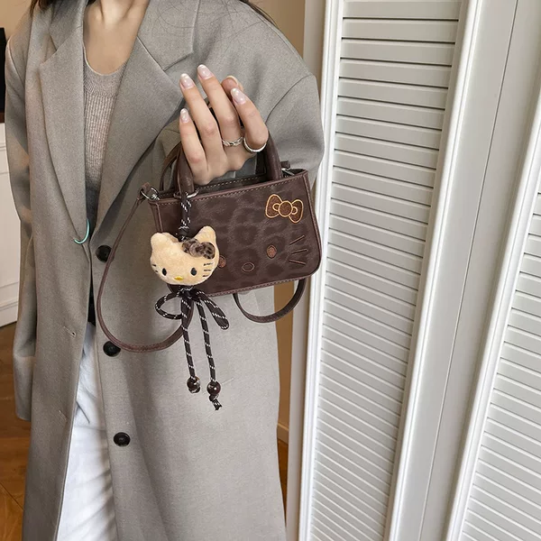 New Korean-style children's leopard print kitty parent-child handbag, crossbody mini lipstick bag, women's bag wholesale