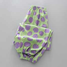 女童棉绸防蚊裤夏季轻薄透气遛弯休闲裤亲子款中大童儿童棉绸裤子