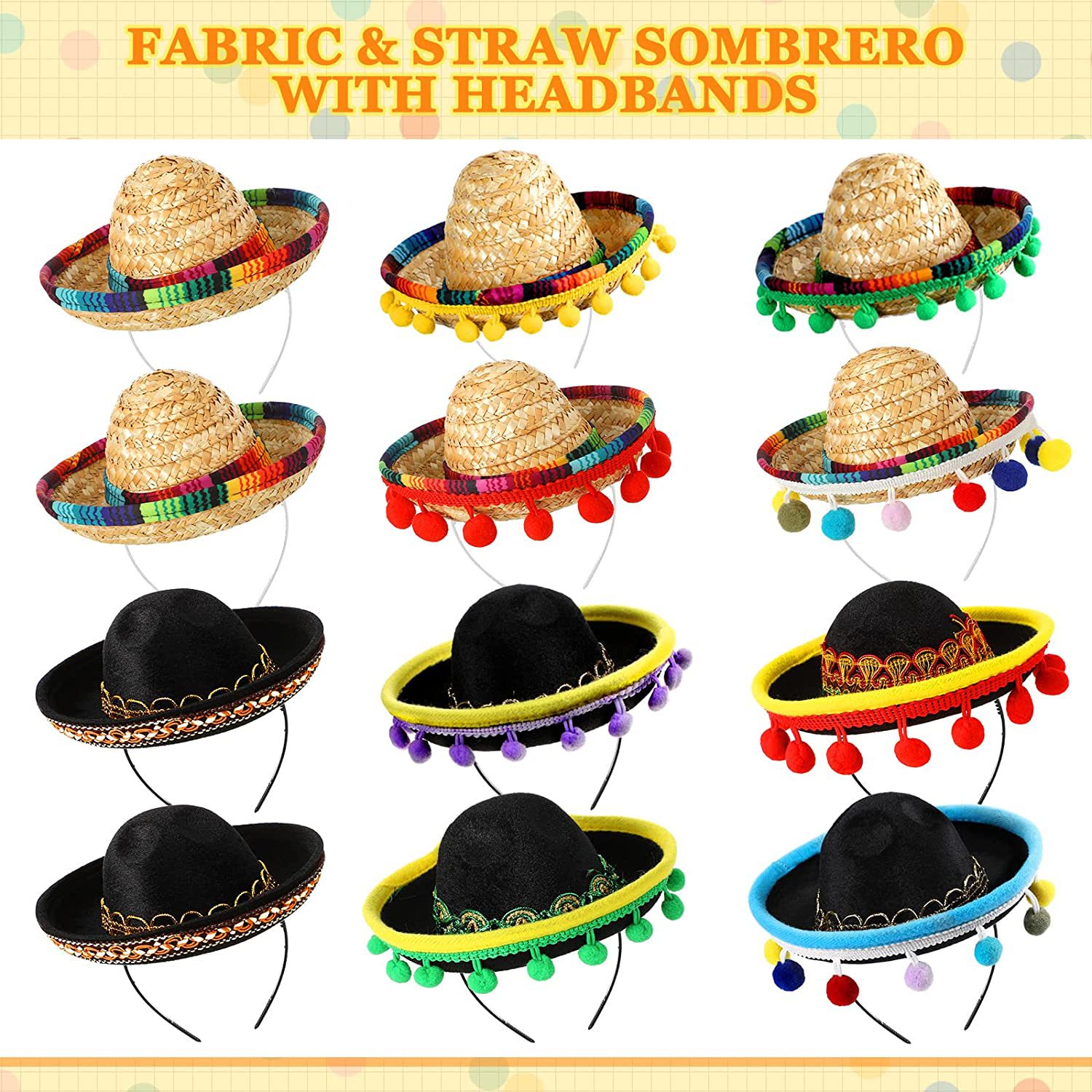 Transfronterizo Amazon fiesta sombrero diadema carnaval Halloween fiesta México sombrero