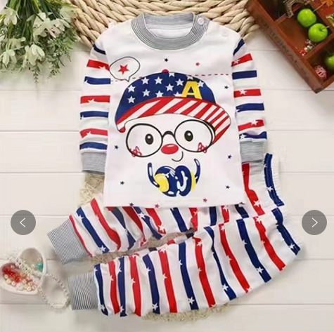 2023 nueva ropa para niños traje de ropa interior para niños coreanos ropa de otoño para niños pequeños y medianos pantalones largos pijamas para bebés ropa para el hogar