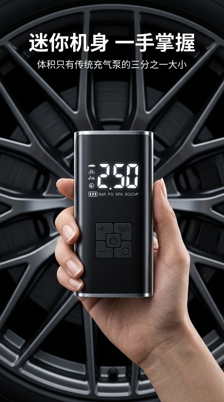 Cross-border wireless car air pump, electric smart portable tire inflator for cars, off-road vehicles, and bicycles, wholesale