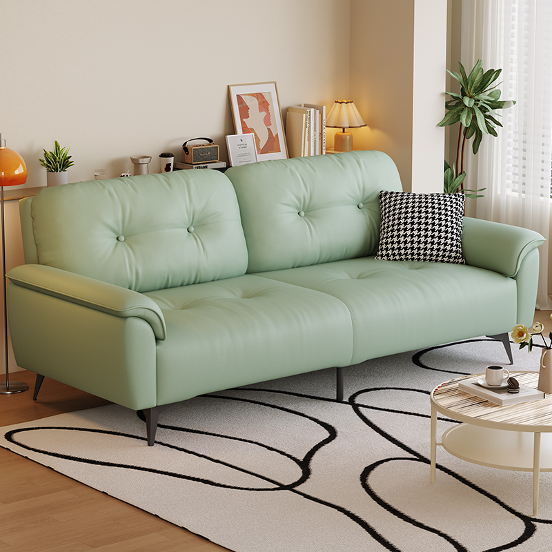 Small Apartment Sofa Bed Living Room Cat Claw Leather 2025 Double Three Person Simple Modern Rental Apartment Multi-Functional