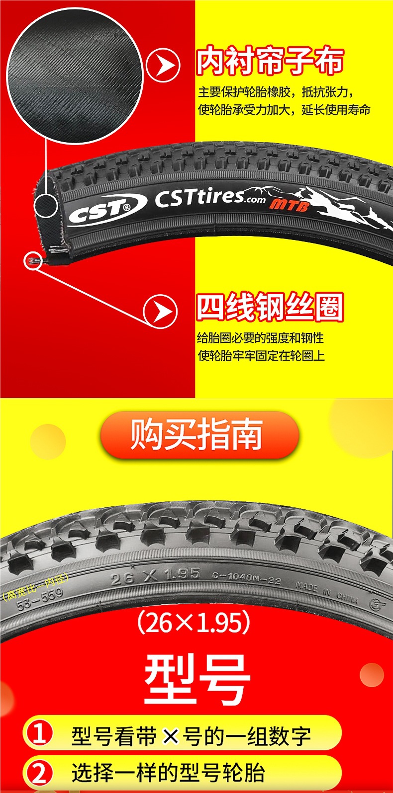 Zhengxin Tire 26inch Mountain Bike Tire 26X1.15/1.5/1.75/1.95/2.125 Bicycle Tire