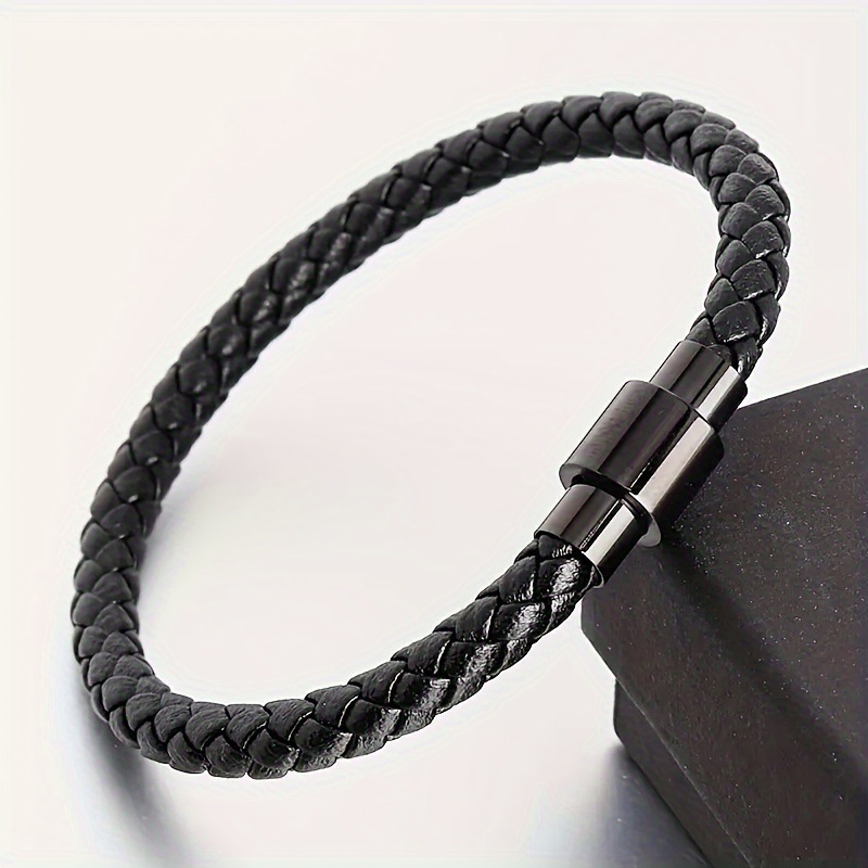 Men’s Braided Leather Bracelet, Waterproof & Hypoallergenic, Comfortable Daily Wear. Classic Rugged Style, Symbol Of Courage & Taste. A Warm, Meaning_voghion.com