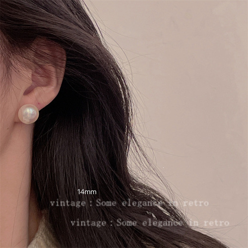 Mosquito coil ear clips, high-end, steamed buns, pearl earrings, niche, versatile, retro, gentle earrings, high-end earrings for women