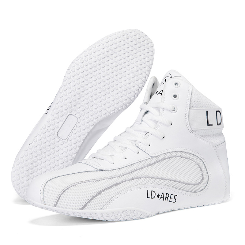 Zapatos de lucha libre de cuero transfronterizos para hombres fitness entrenamiento integral de fuerza zapatos de boxeo zapatos de lucha deslizantes transpirables zapatos sanda