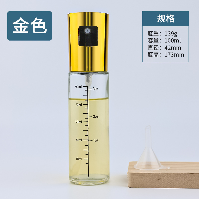 Spot olla de inyección de combustible para el hogar Botella de inyección de combustible de compresión atomizada Botella de condimento Suministros de cocina con olla de aceite de vidrio de escala