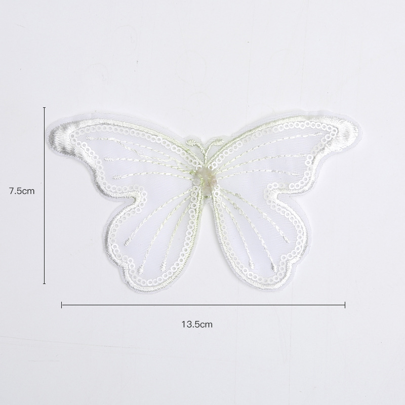 Milán bordado tridimensional encaje mariposa flor ramo Decoración Accesorios hechos a mano DIY material accesorios adornos florales