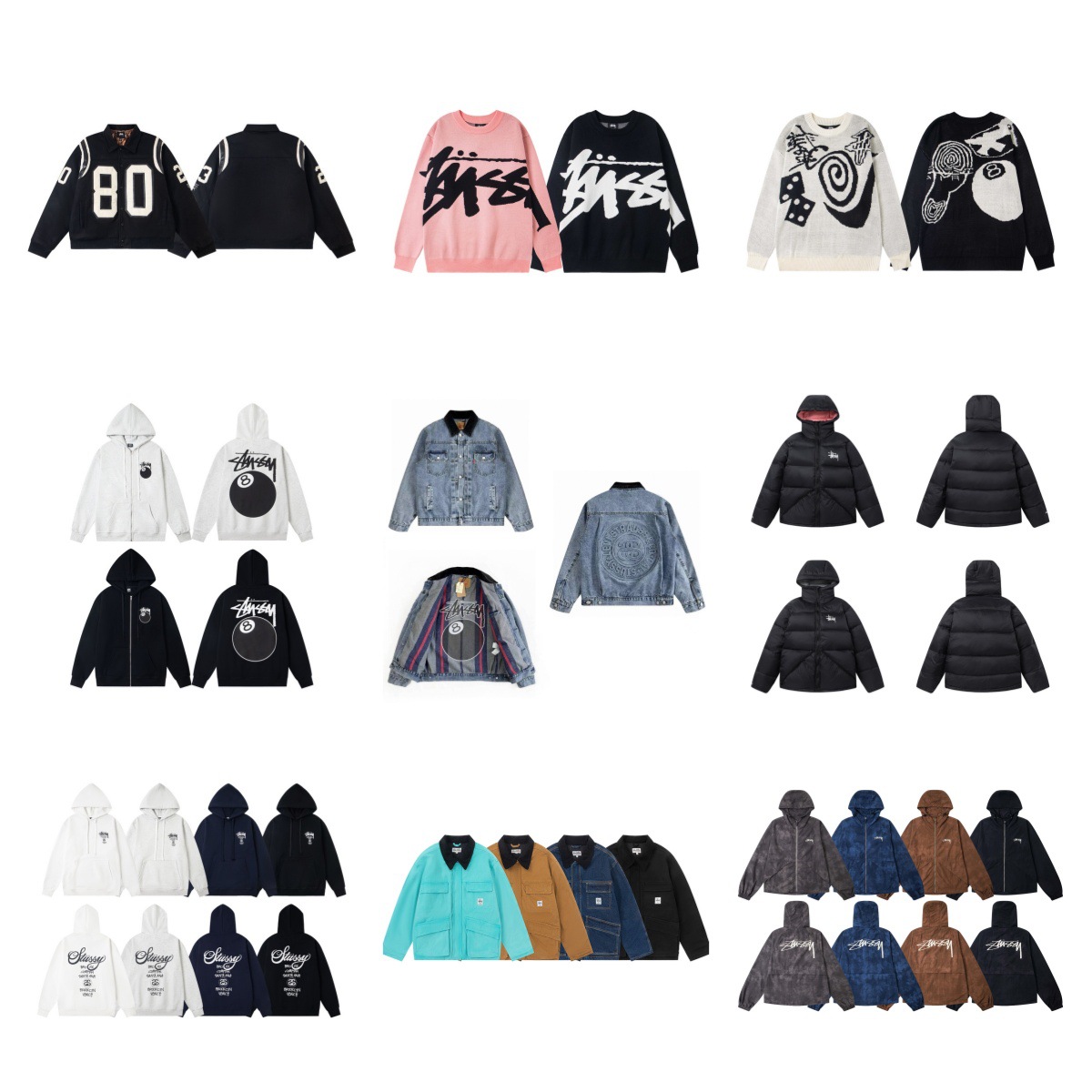 European and American Heavyweight Stu Fleece-Lined Hooded Sweatshirt for Men and Women, Versatile Embroidered Loose Pullover Jacket, Couple Hoodie
