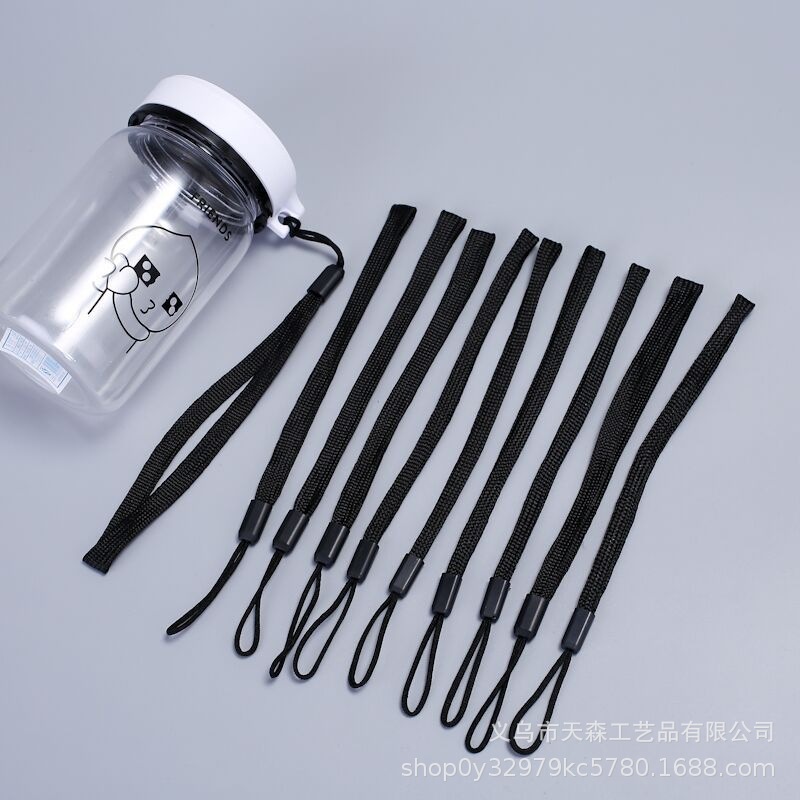 공장 직접 공급 워키 토키 끈 물병 끈 확장 내마모성 휴대용 로프 20cm 검정색 스팟 손목 로프