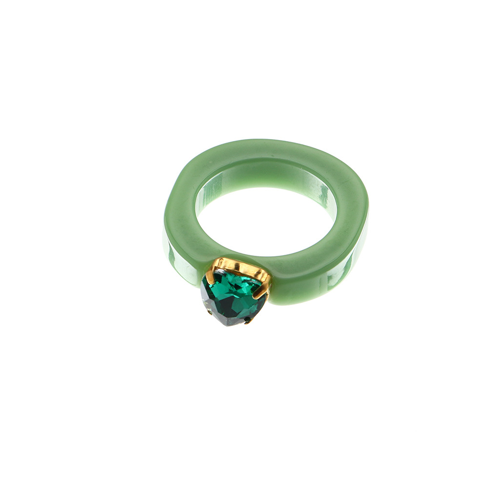 fashion candy color resin ring heartshaped diamond ringpicture9