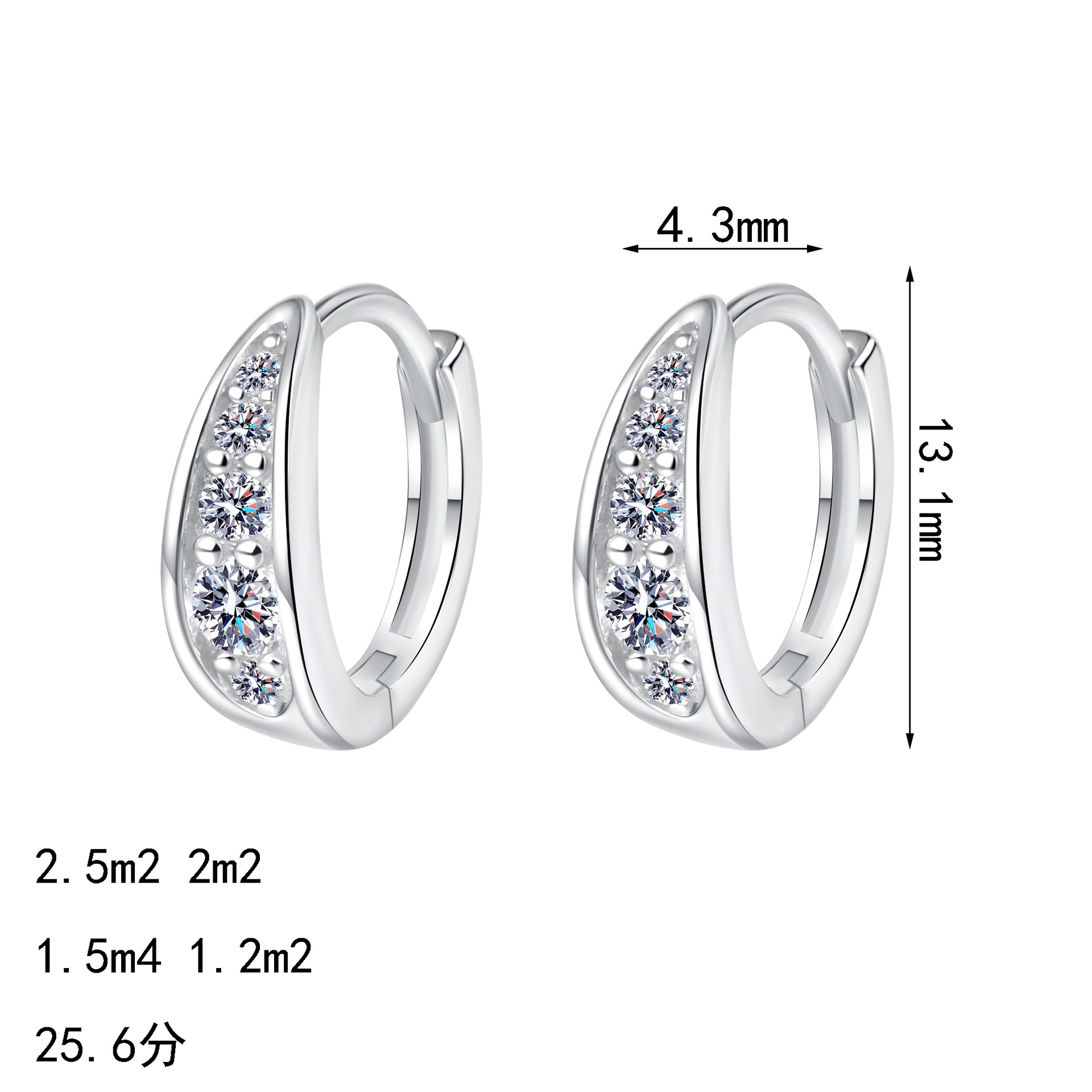 Orecchini a cerchio in argento sterling con moissanite d_voghion.com