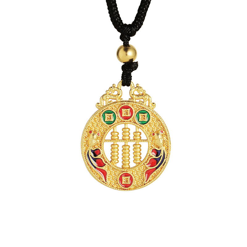 Vietnam Sha Jin Abaco You Long Round Collar estilo chino retro moneda de bronce Yiwu joyería fuente femenina al por mayor