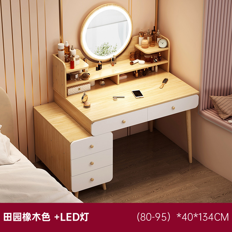 Luz lujo tocador dormitorio moderno simple pequeño apartamento en línea celebridad ins estilo pecho de cajones gabinete de almacenamiento integrado espejo de mesa de maquillaje