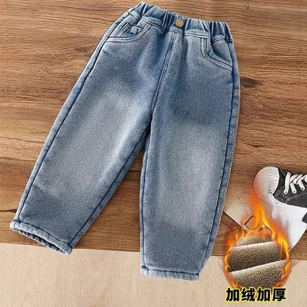 Children's winter fashionable warm jeans for leisure for men and…