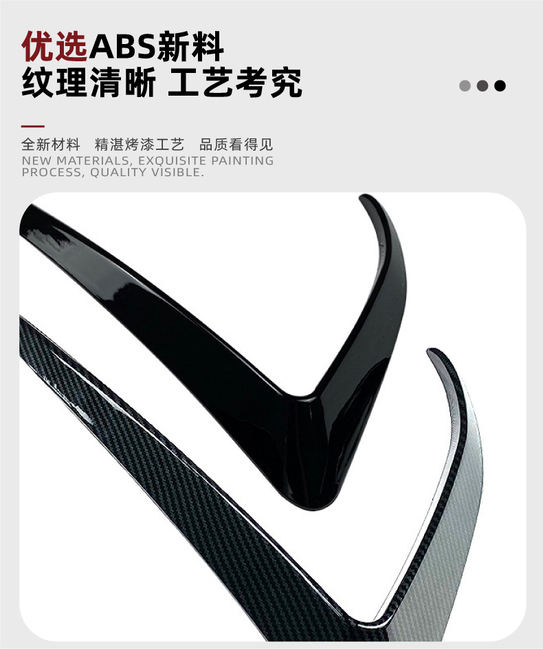 Suitable for Tesla Model X 2015-2020 Front Wind Knife Fog Light Frame Decorative Car Stickers Exterior Modification Accessories