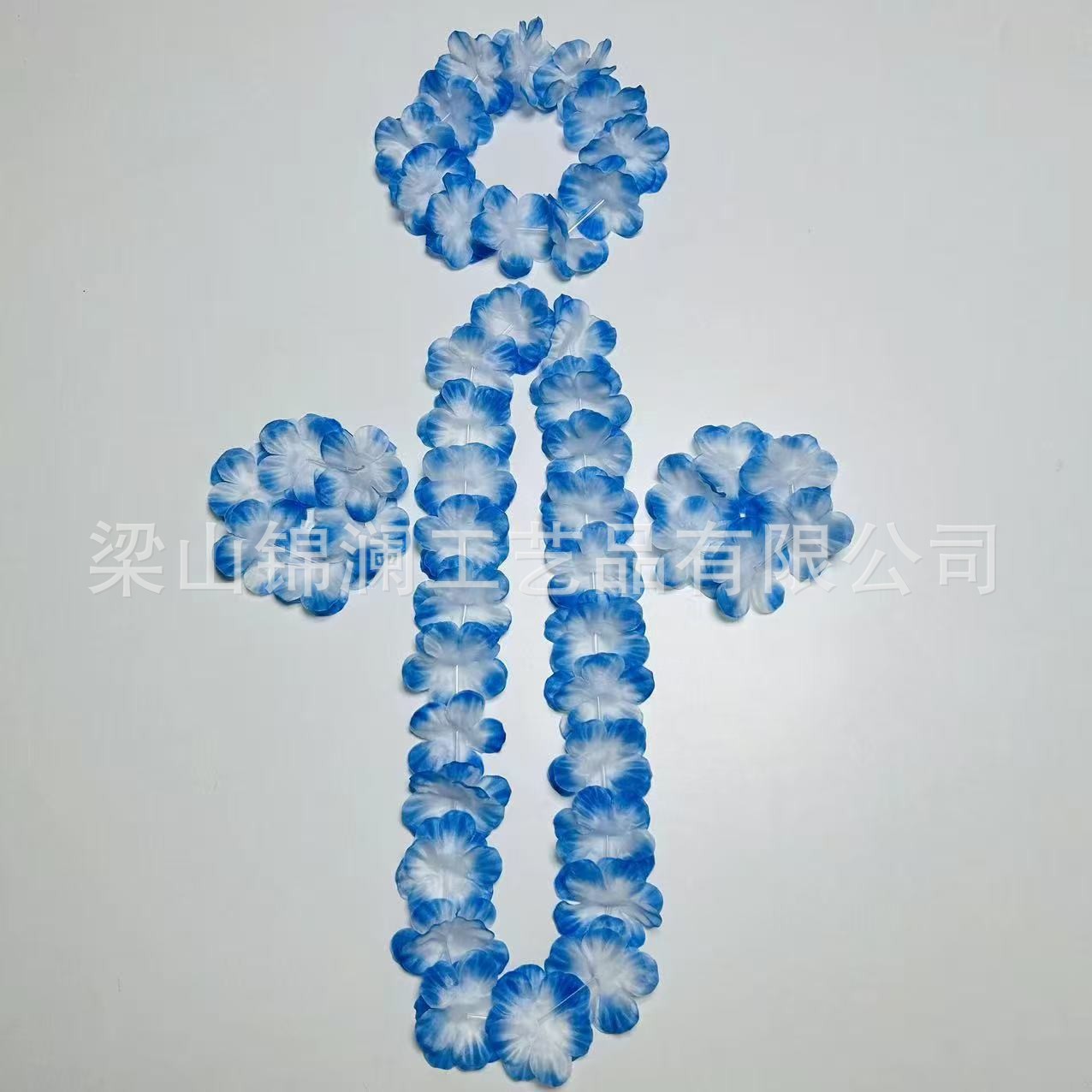 Cross-border 40 guirnaldas conjuntos de espectáculo hawaiano accesorios de espectáculo para adultos fiesta de playa guirnaldas de color al por mayor