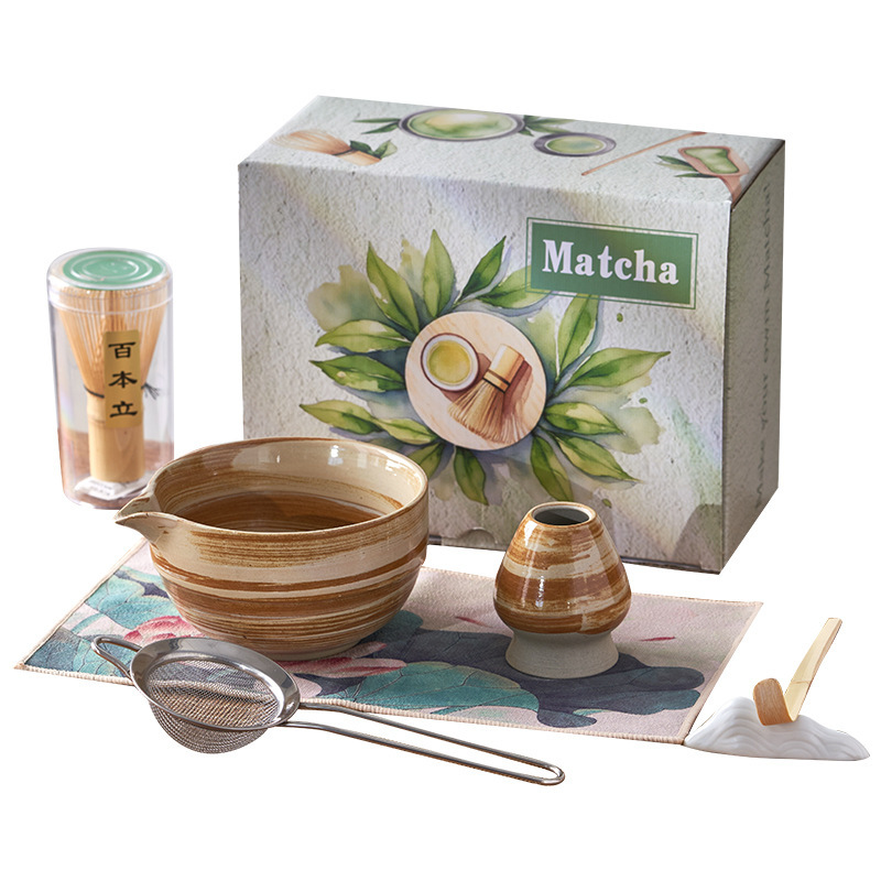日式粗陶茶宪立 创意百本立抹茶刷托 茶道配件陶瓷窑变复古茶宪托|undefined