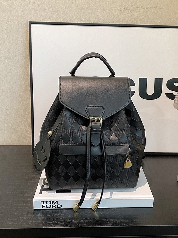 Mochila para mujeres 2024 nueva moda coreana mochila de estilo de oficina de viaje pequeño patrón de cuadrícula bolso ligero