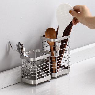 ✅ 304 Stainless Steel Chopstick Storage Box Kitchen Chopstick Cage Wall-Mounted Chopstick Cage Household Spoon Chopstick Tube Storage