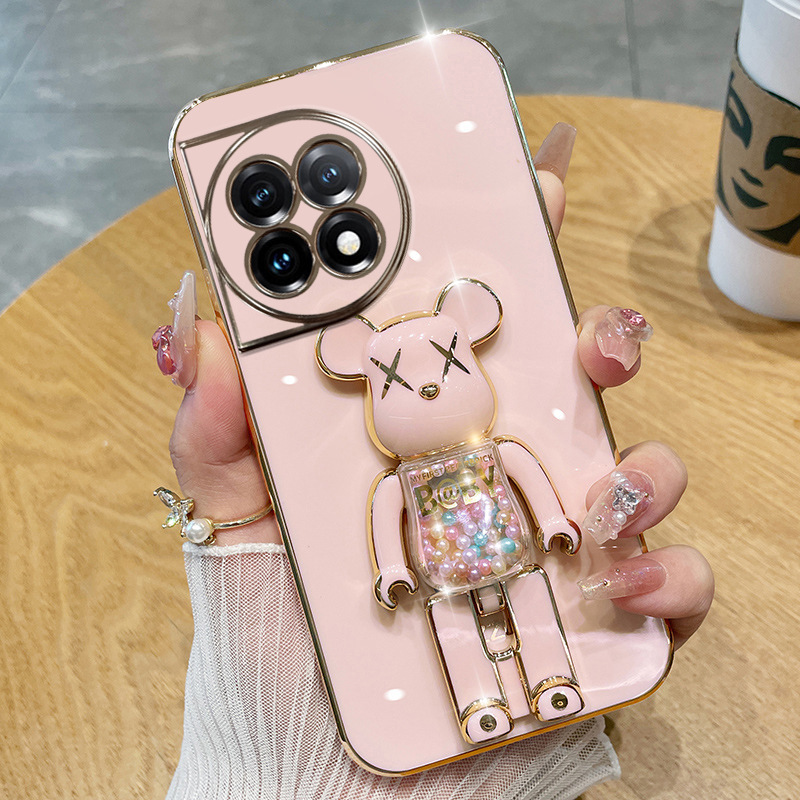 For One Plus ACE2Pro Phone Case Electroplated Full Coverage 1 13 Cartoon Candy Bear Folding Stand Drop Protection For One Plus ACE2Pro Phone Case Electroplated Full Coverage 1 13 Cartoon Candy Bear Folding Stand Drop Protection