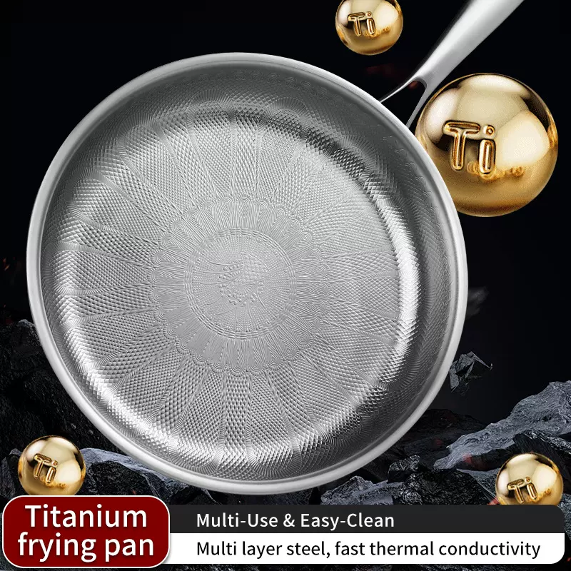 厂家直销跨境爆款平底锅特色孔雀纹钛煎锅家用精致牛排锅