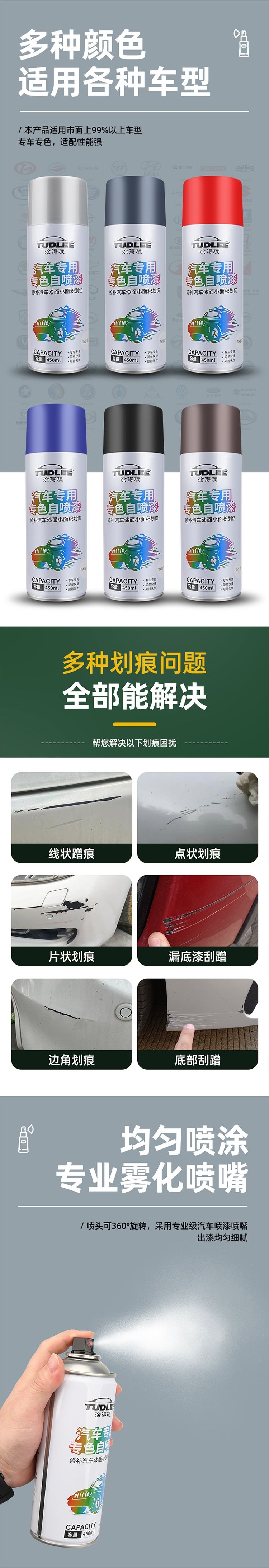 Car touch-up paint pen for repairing scratches, pearl white, rust-proof, available in black, silver, and gray
