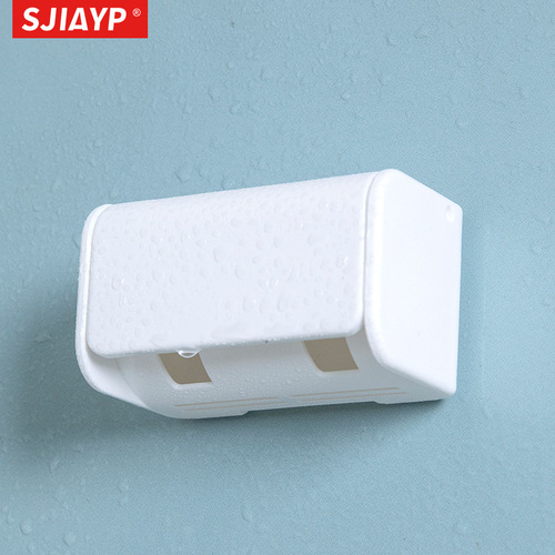 Japanese-style punch-free plastic toothbrush holder household electric toothbrush holder storage box bathroom dust-proof toothbrush storage rack