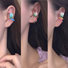 Fresh cute earrings, brand ear clips, simple and elegant design, flowered, no pierced ears