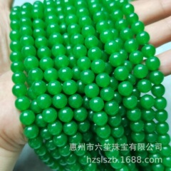 高仿晴水和田玉玉髓散珠批发 手工diy饰品配件东陵圆珠碧玉色串珠