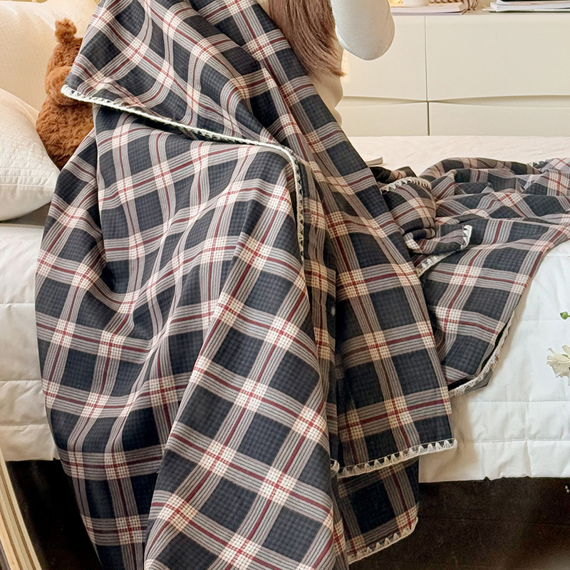 クラスAの母子クラスのエアコンの毛布は超柔らかい綿の二重の糸の夏の涼しさは綿のソファーの毛布の昼寝の毛布に覆われている