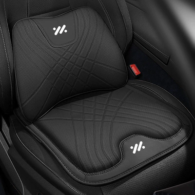 Cushion Lumbar Support Breathable Leather Winter, Waist support - noble-black-seat-cushion-lumbar-support