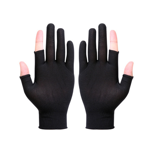 Nylon Cut-Resistant Two-Finger Glove High Elasticity Picking Touch Screen Men and Women Durable Work Gloves Nylon Thin Protective Gloves