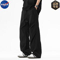 NASAブランド連名2025年春秋高品質カジュアルパンツ男性アメリカのゆるい直筒工装ズボン