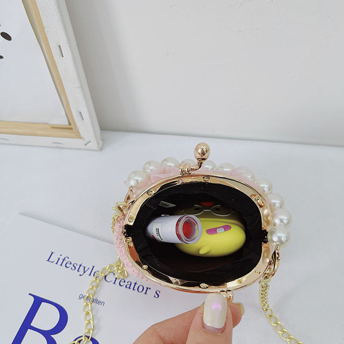 Elsa Princess Girls' Children's Pearl Handbag Children's Fashion Crossbody Bag for Little Girls and Babies, Popular and Stylish