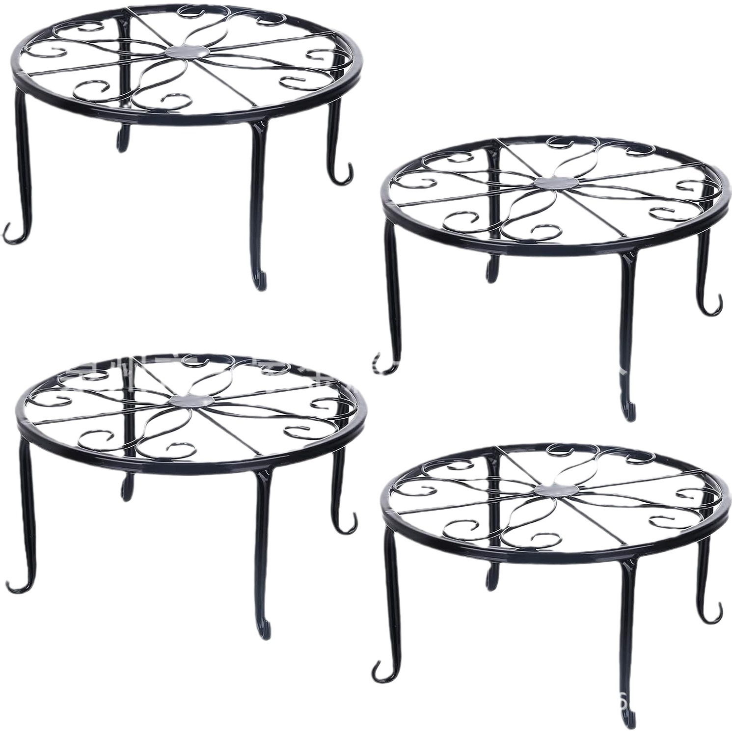 Soporte de hierro para macetas, soporte de una sola capa para plantas de patas bajas, soporte de metal para plantas, soporte redondo para flores, soporte de suelo para plantas verdes de interior image 5