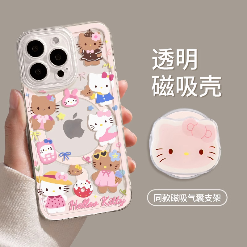 苹果iPhone17promax手机壳kitty支架17pro磁吸透明air高级17软壳|undefined