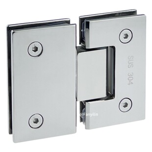 Factory supply shower room in-line 180 degree sliding door glass hinge bathroom clamp 304 stainless steel