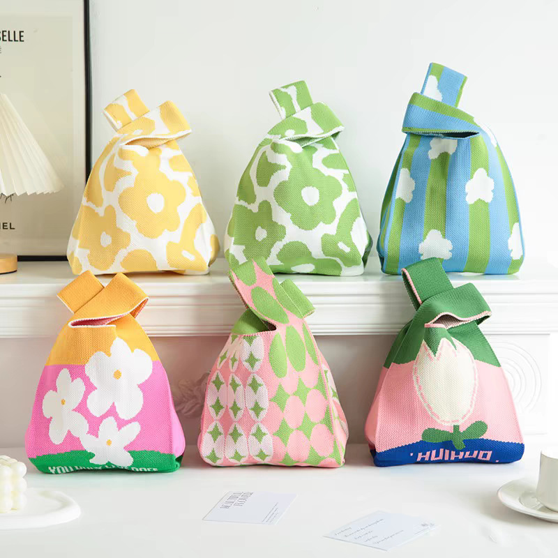 110g Baby Birthday Gift Bag Holiday Knitted Gift Bag Kidsren's First Birthday Party Tote Bag Gift Knitted Bag