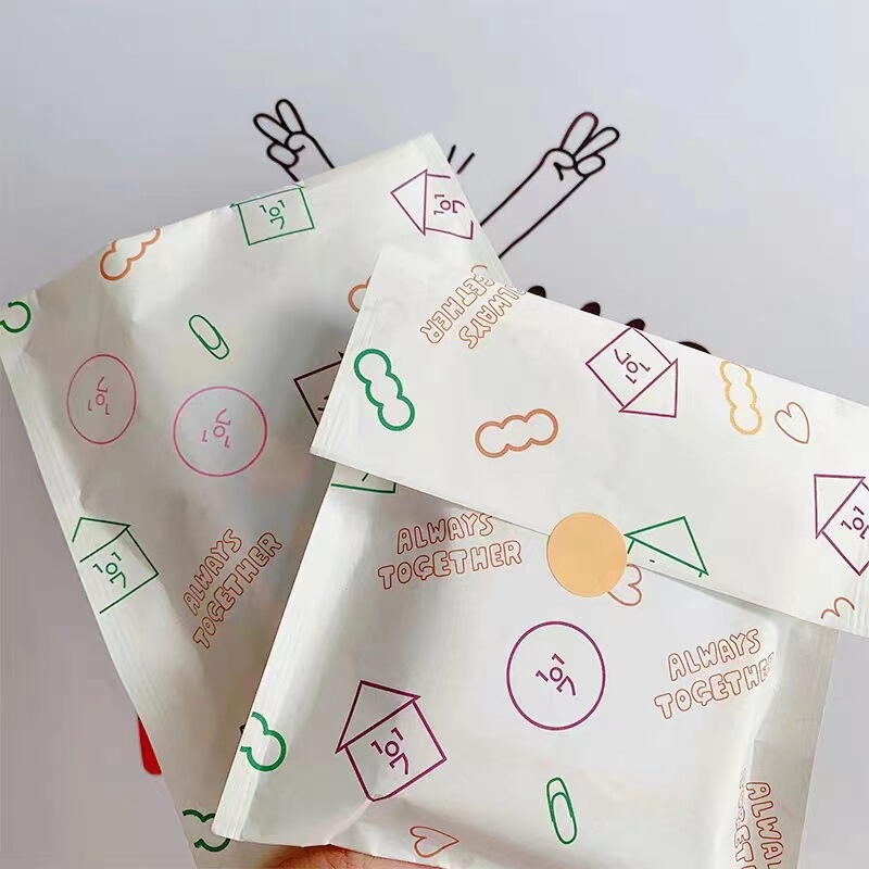 South Korea ins cartoon house white paper bag simple self-sealing bag gift packaging bag snacks candy storage bag