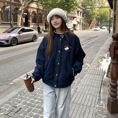 韩版宽松夹棉棉衣棉服女冬季2025年新款ins加绒保暖棉袄外套