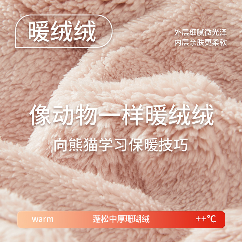 산호 양털 잠옷 가을과 겨울 여성의 2024 봄과 가을 플란넬 홈 의류 플러스 사이즈 새로운 두꺼운 기모 세트