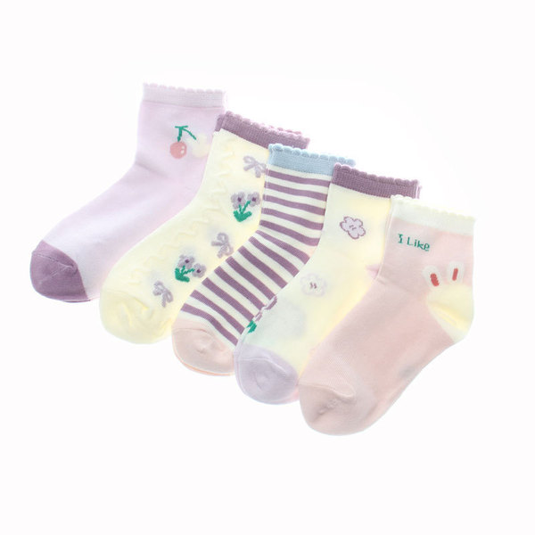 Children's summer cartoon breathable thin knee socks for students…
