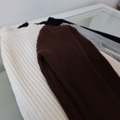 2023 Fall/Winter Kids' Wool Base Layer Shirt for Boys and Girls, Ribbed Crew-Neck Knitwear – Premium Quality, Long-Sleeve, Body-Sculpting Sweater