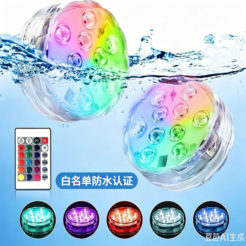 Led Swimming Pool Light, Ambient Light, Remote Control Waterproof Suction Cup Diving Light, Colorful Underwater Light, Underwater Light, Fish Tank Waterproof Light